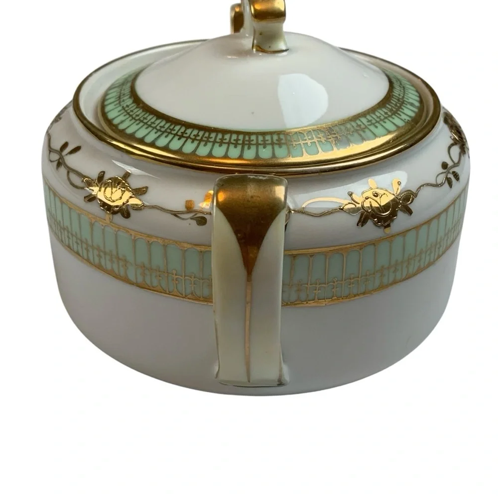 Nippon Hand Painted Moriage Sugar Bowl